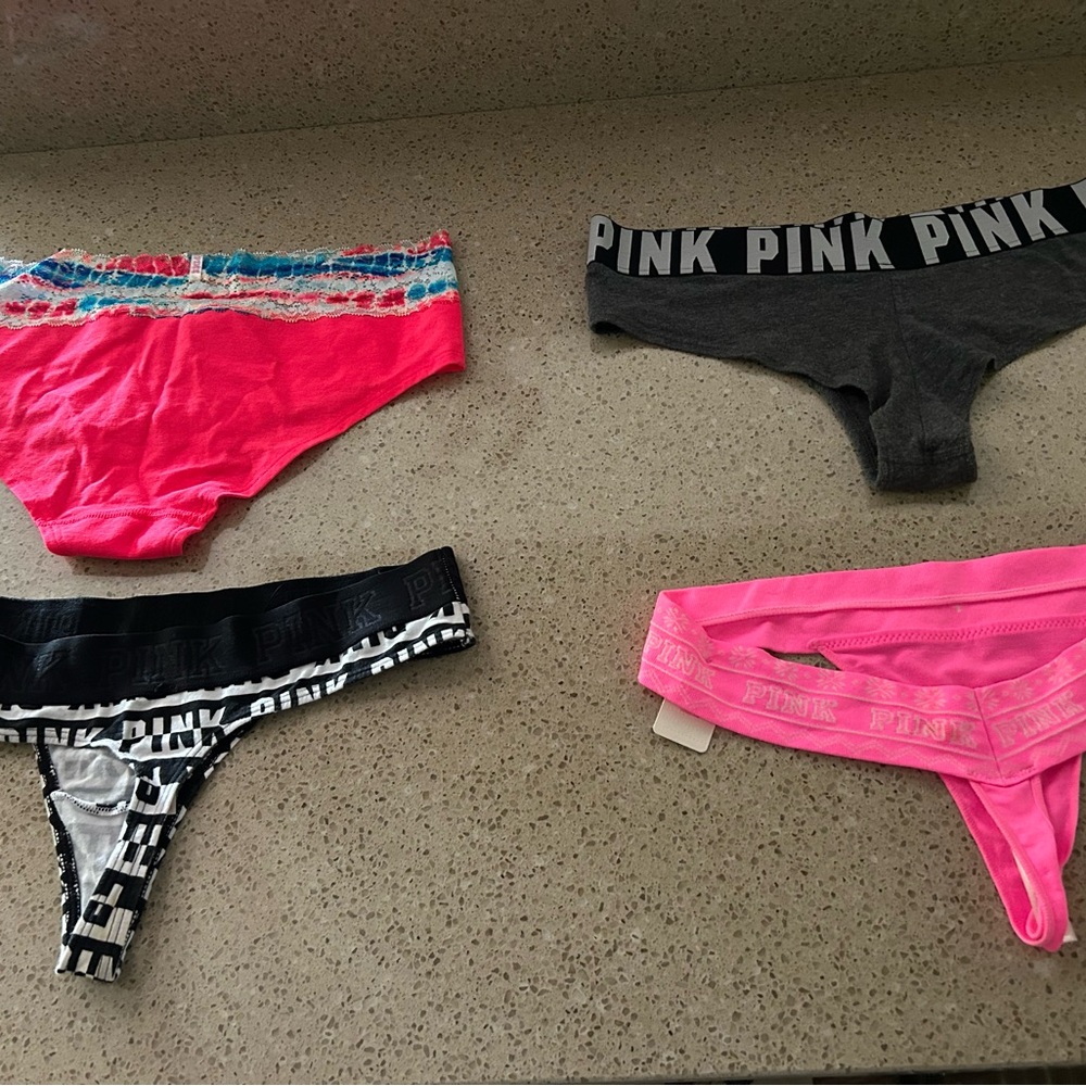 Pink Logo thongs and Cheekie Lot New with tags - Picture 2 of 2